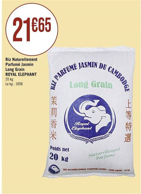 Promo Riz Naturellement Parfum Jasmin Long Grain Royal Elephant Kg