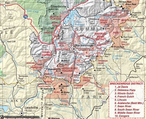 Summit County Colorado Mining Districts Western Mining History