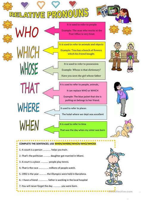 Relative Pronoun Worksheet For Class 4