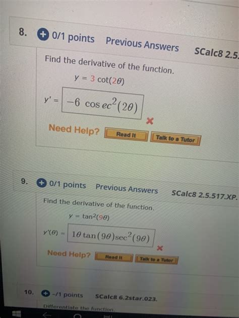 Solved 8 0 1 Points Previous Answers Scalc8 2 5 Find The Chegg