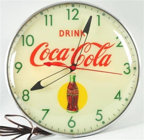 Coca Cola Pam Light Up Clock With Gold Bottle Value Price Guide