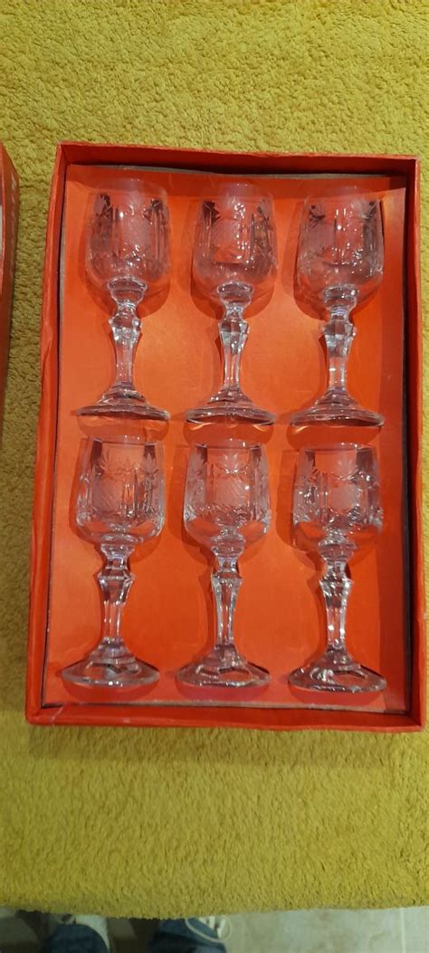 Coffret 6 verres apéritif cristal de bohème Luckyfind