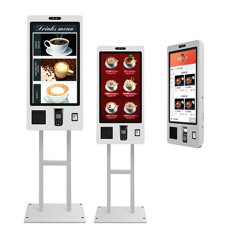 Inch Self Service Touch Screen Order Fast Food Payment Kiosk With