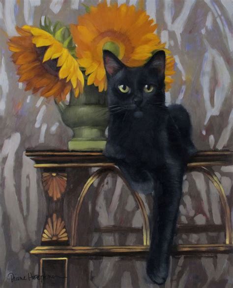 Black Cat Painting By Diane Hoeptner Black Cat Painting Black Cat