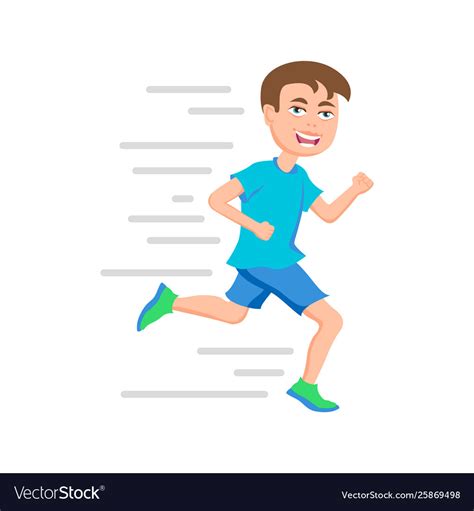 Boy running kid marathon runner Royalty Free Vector Image