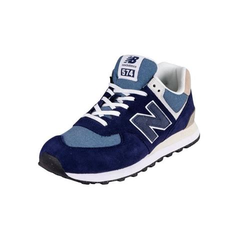 New Balance 574 Baskets En Daim Bleu Bleu Cdiscount Chaussures