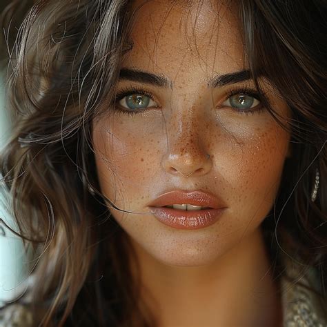 Gorgeous Brunette Model Cinematic Realism Stunning Portrait Photography Art Premium AI