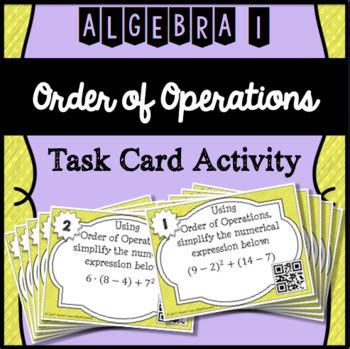 Order Of Operations Task Card Activity COLOR By MathSavant TPT