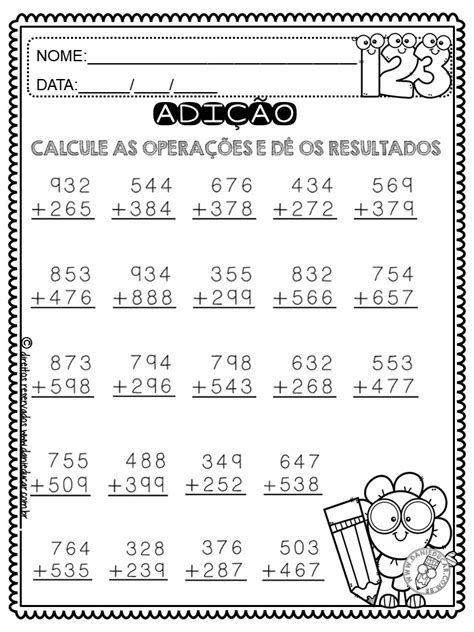 Atividades De Matemática 4º Ano Cálculos Dani Educar