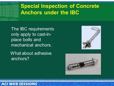 Building Code Requirements For Inspection Of Adhesive Anchors In