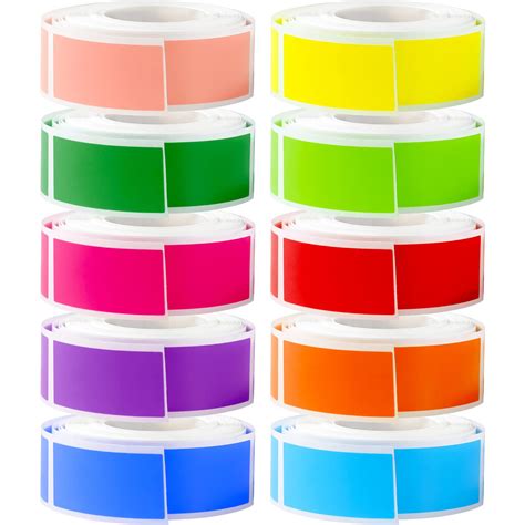 Snapklik.com : 3000 Pcs 10 Rolls Colored Labels Stickers 1.57 X 0.75