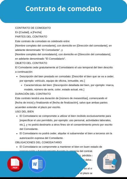 Contrato De Comodato Word PDF