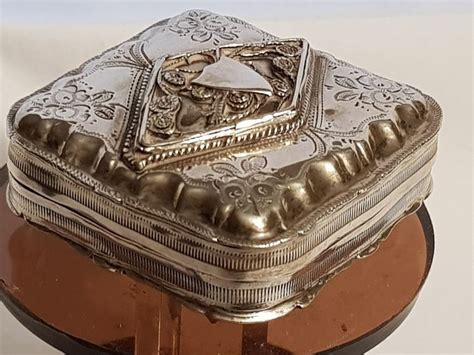 Heavy Antique Dutch Silver Peppermint Box Very Rare With Filigree On