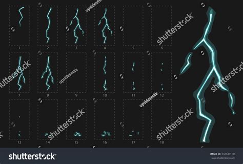 Lightning Animation Lightning Strike Ground Something Stock Vector ...