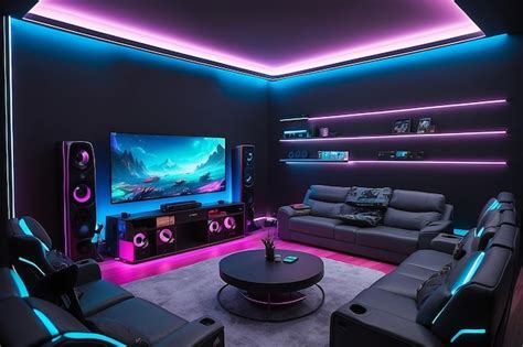 Premium Photo | Customizable RGB Lighting Showcase Gaming Room Ambiance