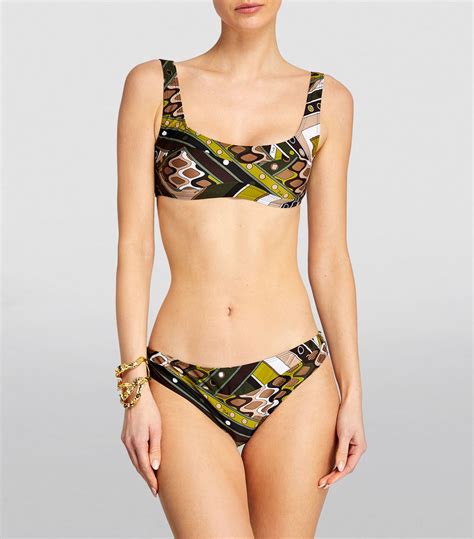 Womens Pucci Green Vivara Print Bikini Bottoms Harrods Uk