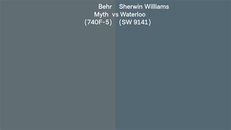 Behr Myth F Vs Sherwin Williams Waterloo Sw Side By Side