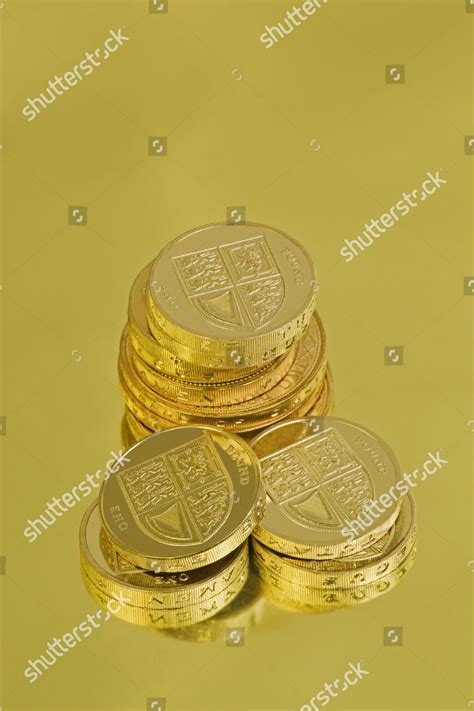 One Pound Two Pound Coins Stack Editorial Stock Photo - Stock Image ...