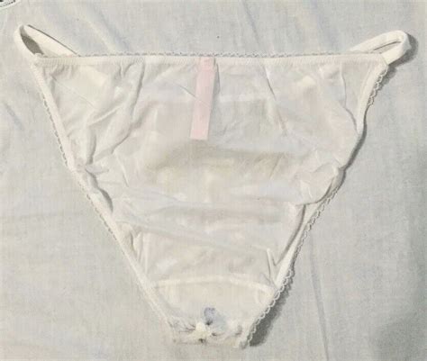 New Victorias Secret Embroidered String Bikini Floral Large White EBay