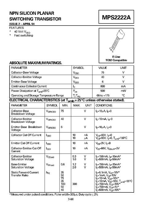 MPS2222A_6760224.PDF Datasheet Download --- IC-ON-LINE