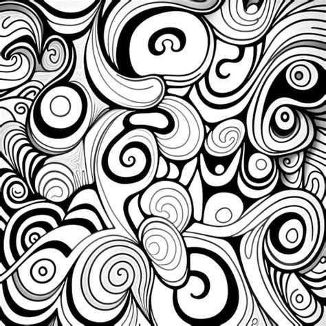 Premium Ai Image A Black And White Drawing Of A Swirly Pattern Generative Ai