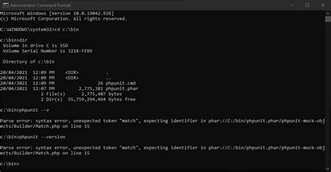 Syntax Error Unexpected Token Match