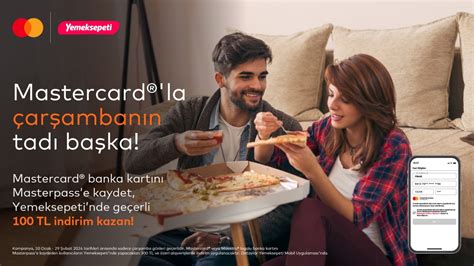 100TL Yemeksepeti Mastercard Çarşamba İndirimi Masterpasse Kayıtlı