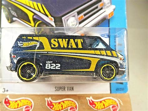 Hot Wheels HW City HW Rescue SWAT SUPER VAN Dark Blue W Black MC Spoke Contemporary