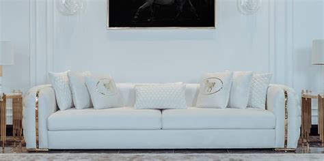 Casa Padrino Luxury Sofa White Gold X X H Cm Modern