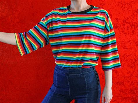 Rainbow Lgbtq Gay Pride Lesbian Drag Queen T Shirt Top Clothing Oversized Regenboog Size S M