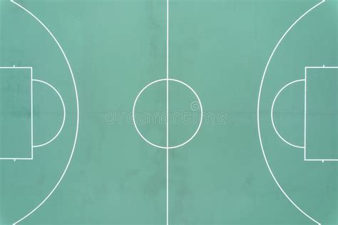 Aerial View of a Green Basketball Court Stock Image - Image of stadium ...