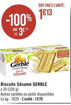 Promo Biscuits Sésame Gerblé chez Supermarchés iCatalogue fr