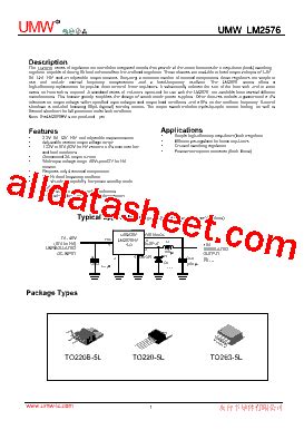 LM2576T ADJ Datasheet PDF Guangdong Youtai Semiconductor Co Ltd