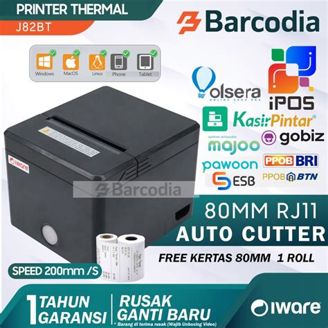 Jual Printer Kasir Thermal 80 Mm Iware J82BT Bluetooth Usb AUTO