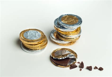 Stacked Chocolate Euro Coins, Investment Concept Stock Image - Image of ...
