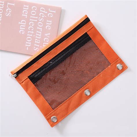 Pencil Case With Transparent Window Stationery Bag Binder Classroom