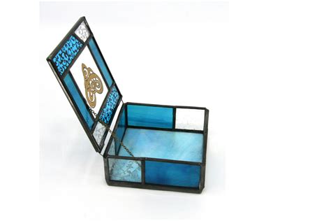 Stained Glass Box Art Glass Jewelry Box Painted Glass Keepsake Box Stained Glass Jewelry Box