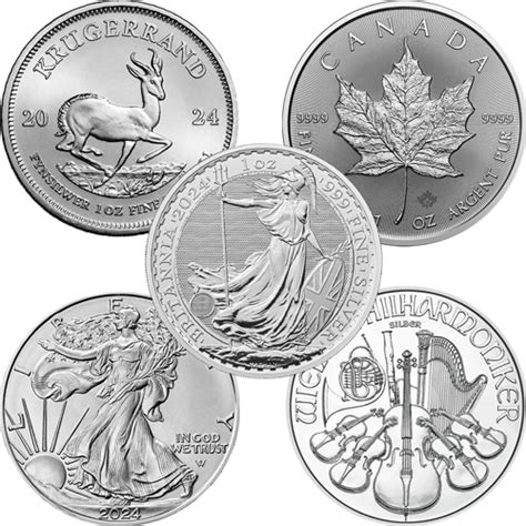 2024 Most Popular 1oz Silver Coin Collection - 5 Coins | 1oz Silver ...