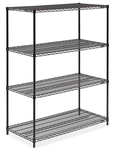 Black Wire Shelving Unit 48 X 24 X 63 H 1750 63 Uline