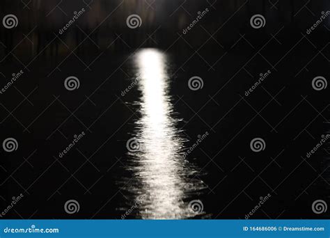 A full moon over water. stock photo. Image of full, evening - 164686006