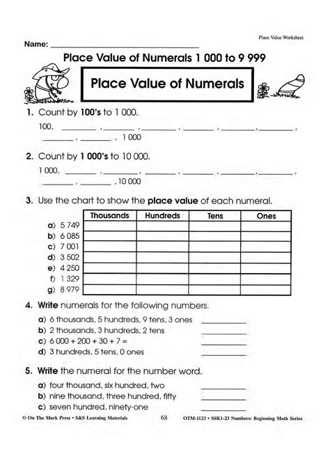 Place Value Worksheets Grades 1 3 Worksheets Library