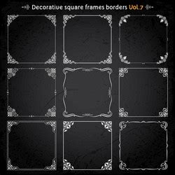 Decorative Square Frames And Borders Set 8 Vector Image