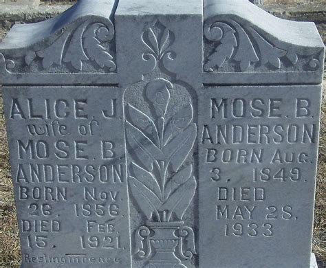 Moses Brock Mose Anderson 1849 1933 Find a Grave äreminne