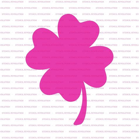 Four Leaf Clover Drawing Stencil Free Printable Templates