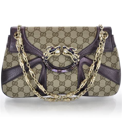 Gucci Monogram Tom Ford Jeweled Dragon Bag