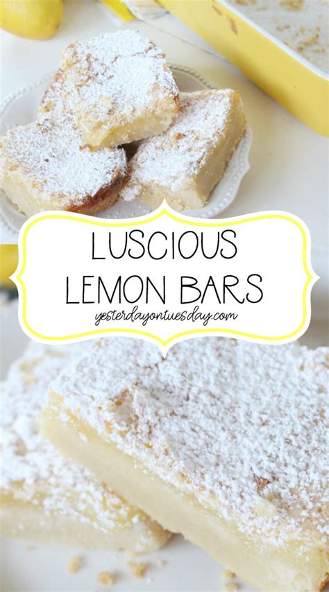 Luscious Lemon Bars Yesterday On Tuesday