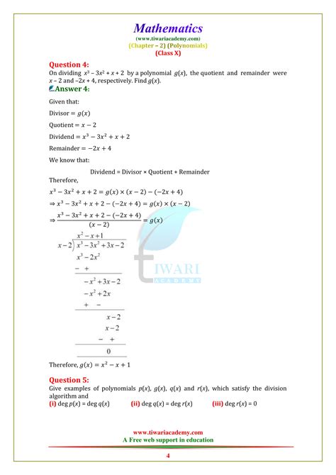 Ncert Solutions For Class 10 Maths Chapter 2 Polynomials