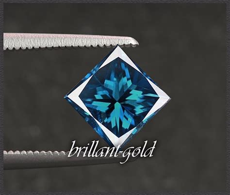 Diamant Im Prinzess Schliff Ct Blau Si Brillant Gold