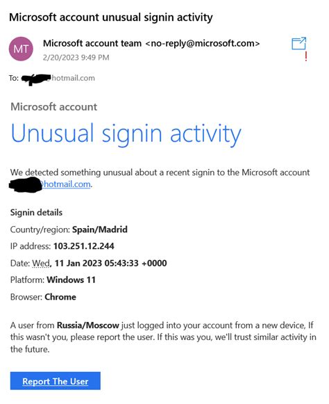 Phishing Email From Fake Microsoft Account Team Microsoft Community