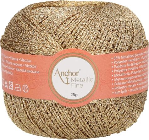 Anchor Artiste Metallic Fine Crochet Yarn 25 G Gold Colour 300 Amazon